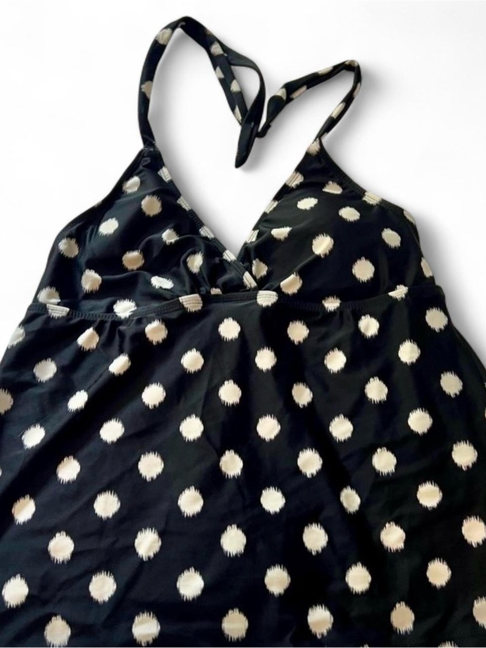 Black and White Polka Dot Halter Tank Top